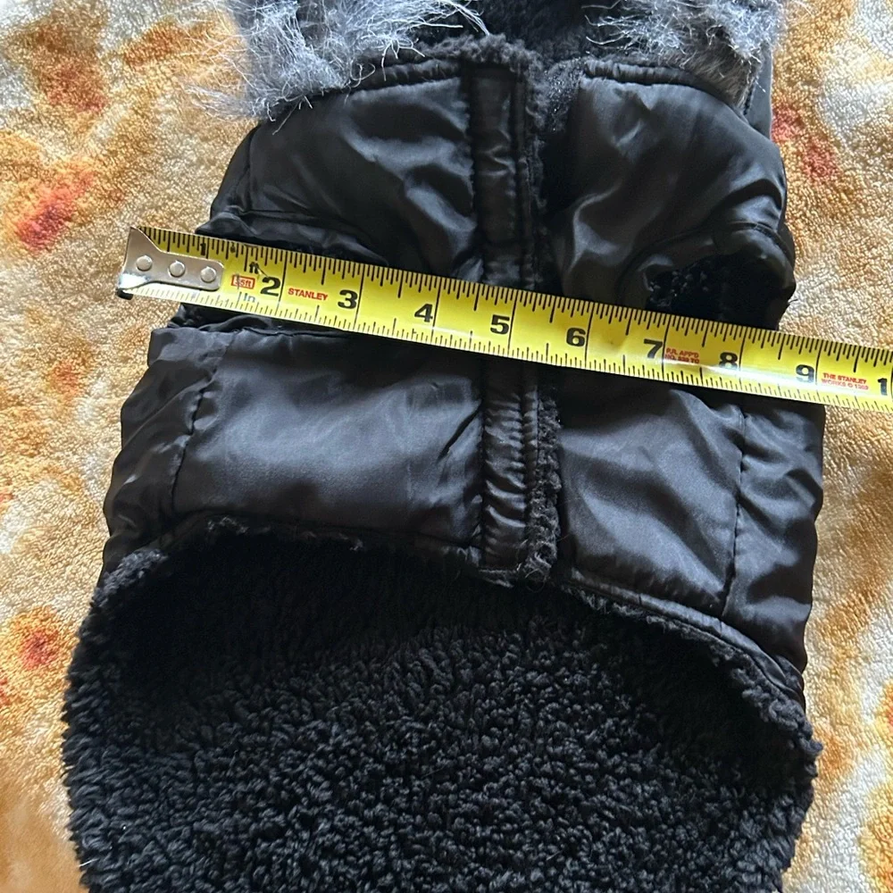 Black Hooded Dog Jacket - size medium